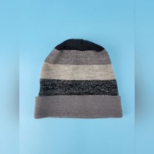 Croft & Barrow Womens One Size Beanie Hat Black Gray Silver VG